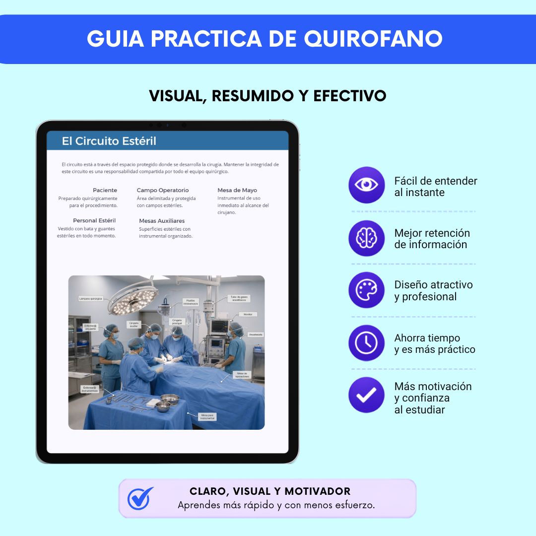 Guía práctica de quirófano: visual, resumido y efectivo