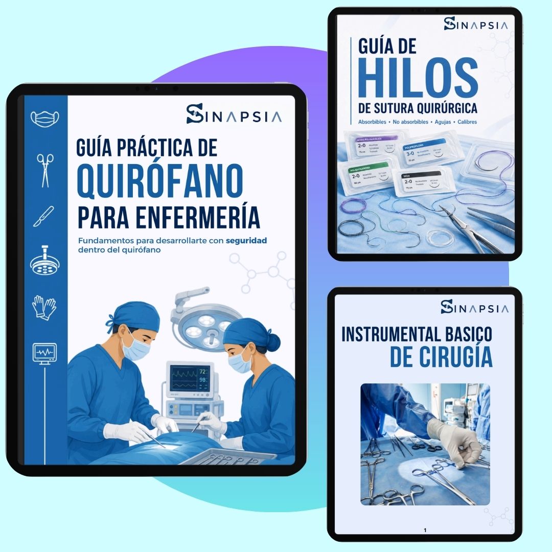 Kit completo: Guía Práctica de Quirófano para Enfermería, Guía de Hilos de Sutura Quirúrgica e Instrumental Básico de Cirugía
